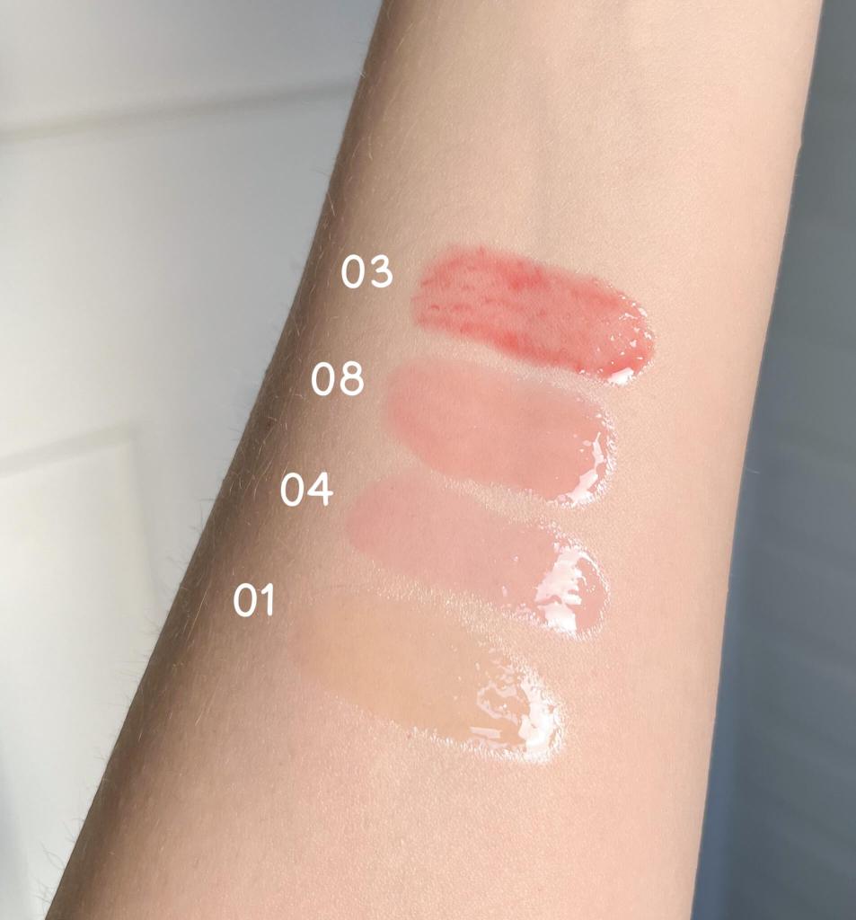Clarins Lip Comfort Oil swatches
