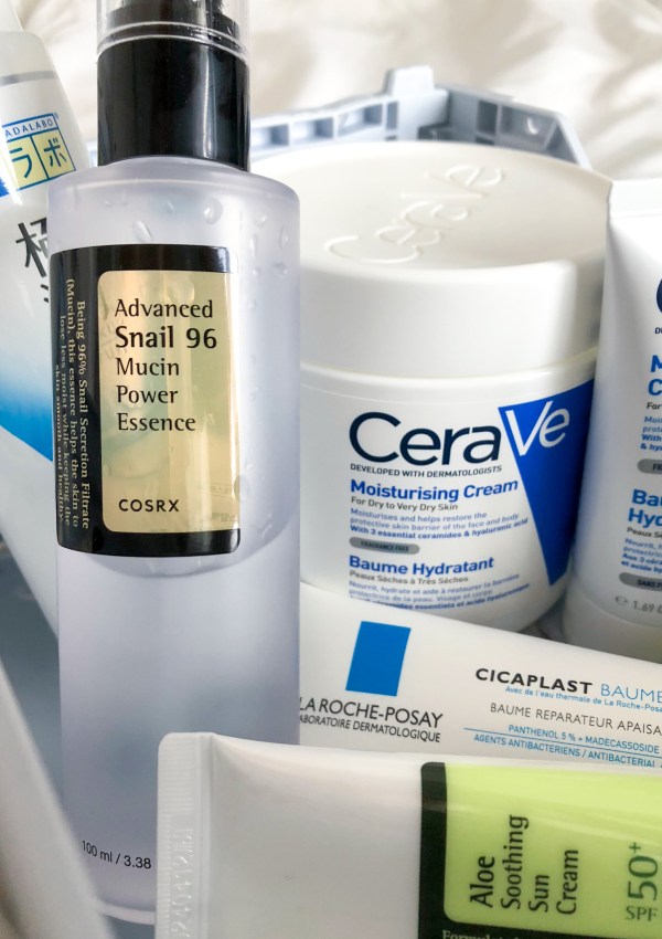 Selection of skincare products to help get clearer skin.