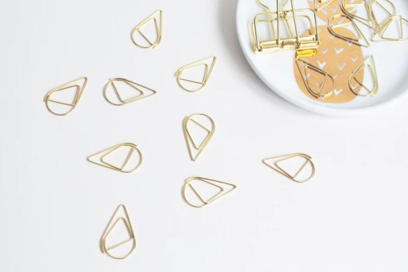 Gold Paper Clips Teardrop Paperclips Planner Accessories image 0