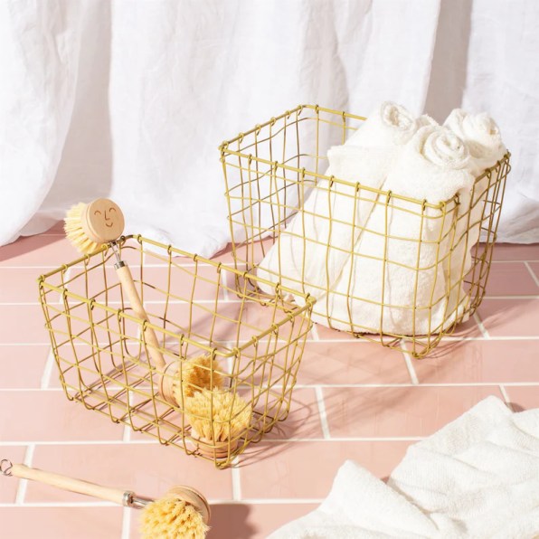 Gold Wire Storage Baskets Set of 2 Storage Basket Kitchen image 0