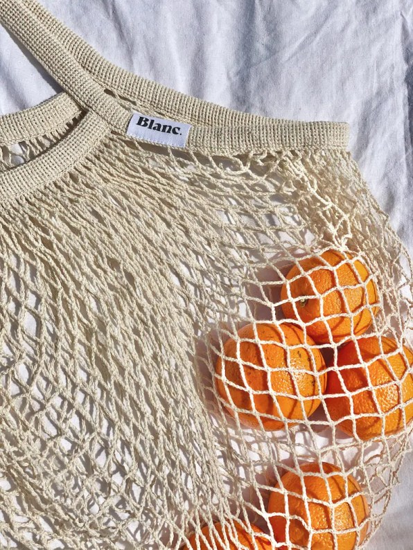 Mesh Organic Cotton Bag French Market Style Eco-friendly image 7