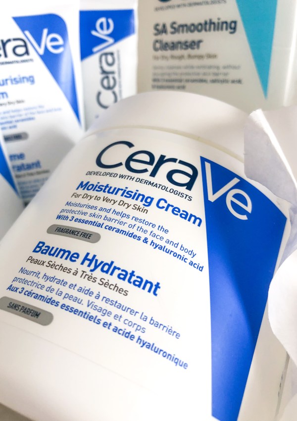 A selection of CeraVe skincare products for dry skin