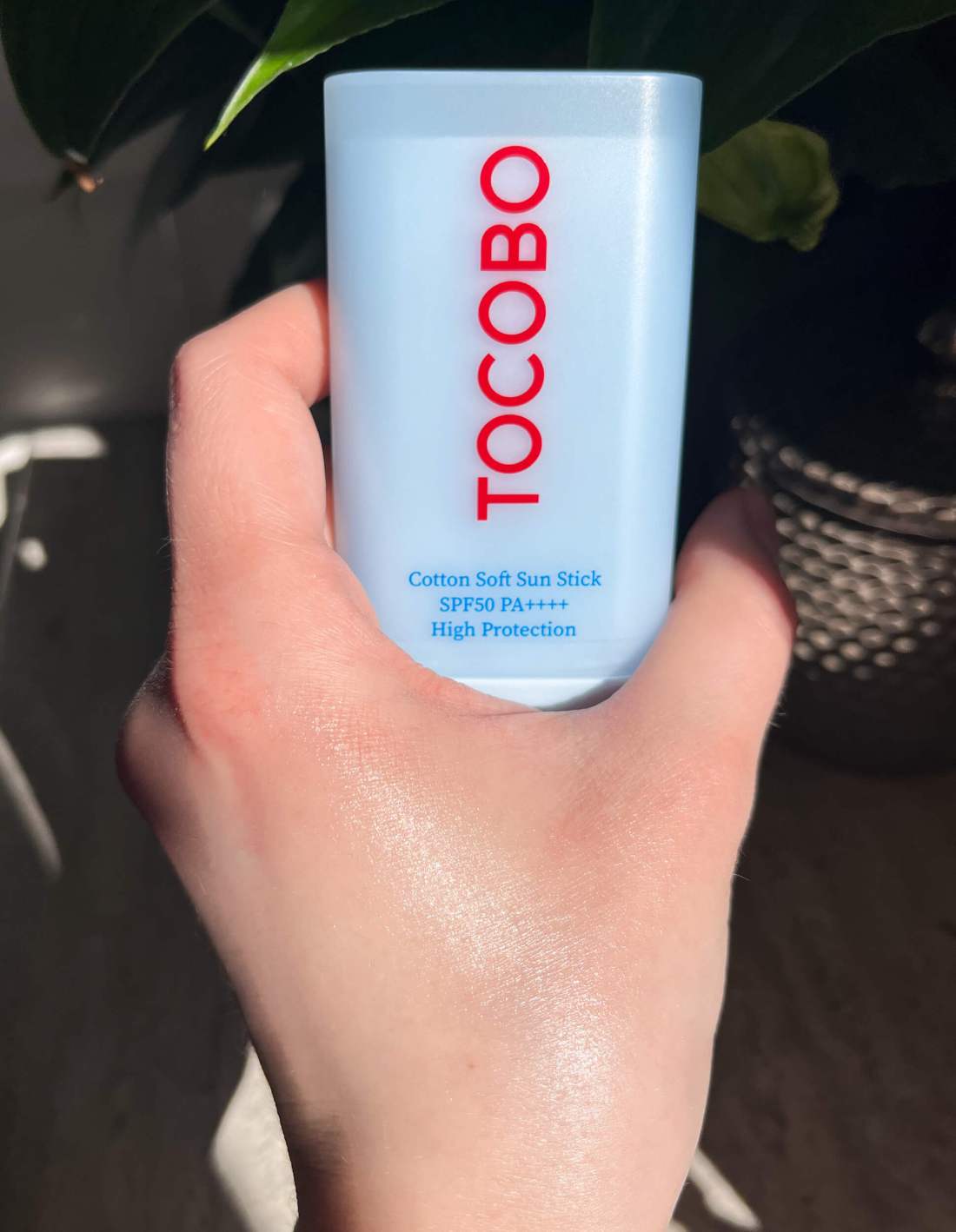 Swatch of Tocobo's Cotton Soft Sun Stick